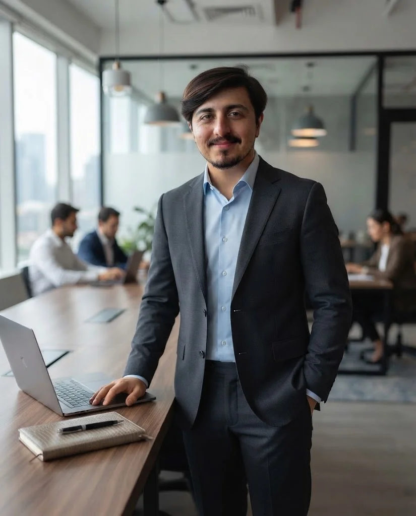 Abdul Rehman, SEO expert in Lahore, in his office